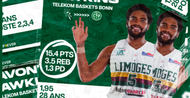 L'ailier/arrière Javontae Hawkins rejoint le banc du Limoges CSP